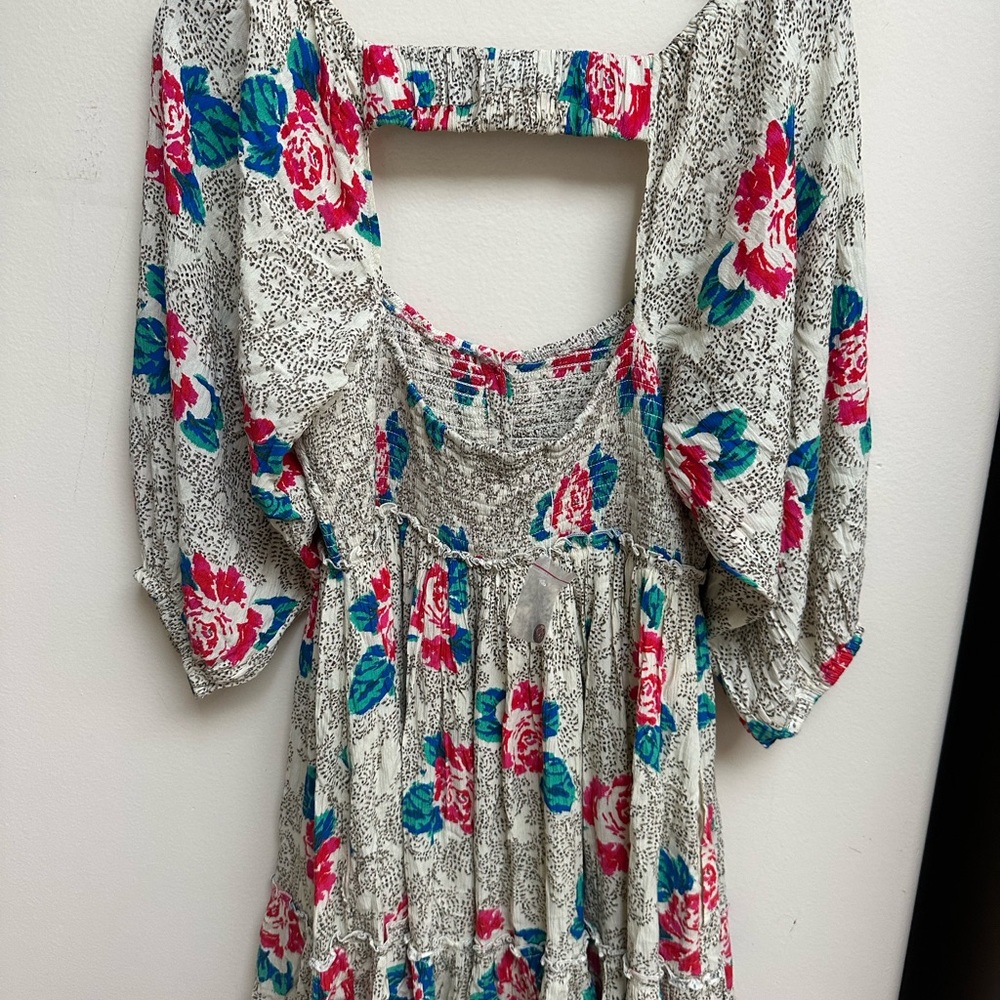 NEW Free People Floral Tunic Dress - Picture 8 of 9